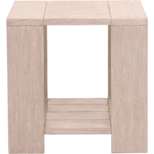 Sur Outdoor End Table in Washed Solid Teak 6876.W-ET